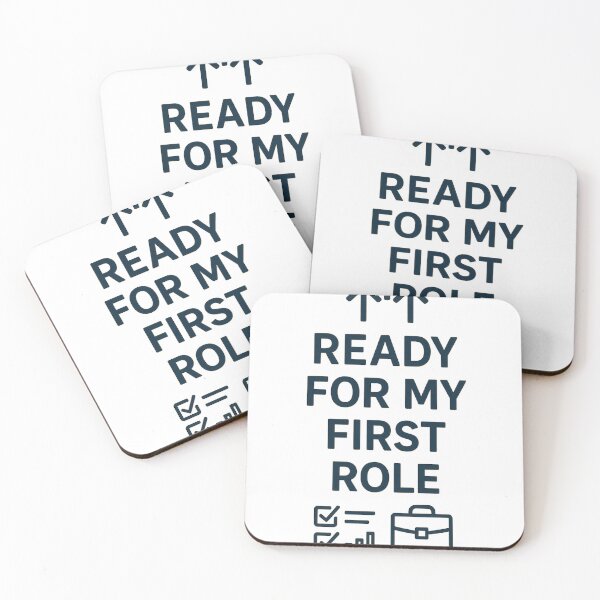 Item preview, READY FOR MY FIRST ROLE – Minimalist Motivational T-Shirt for Graduates designed and sold by mbmstores.