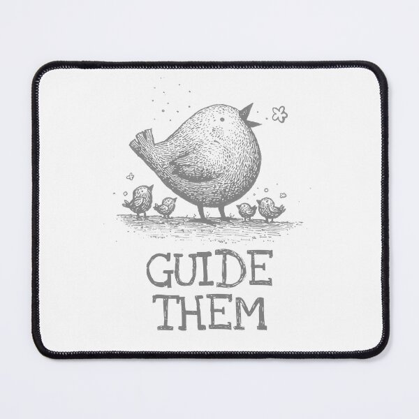 Item preview, Chalkboard Bird with Chicks, Dark Grey on White designed and sold by nikoart001.