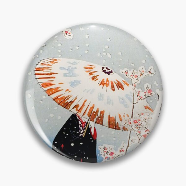 Item preview, Woman with Umbrella in Snow - Hiroaki Takahashi Vintage Print designed and sold by Open Canvas.