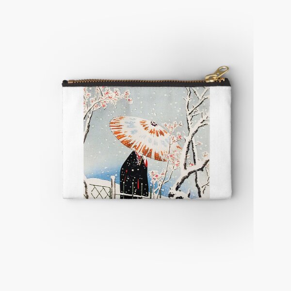 Item preview, Woman with Umbrella in Snow - Hiroaki Takahashi Vintage Print designed and sold by Open Canvas.
