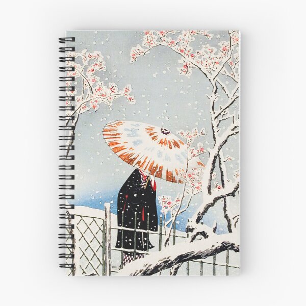 Item preview, Woman with Umbrella in Snow - Hiroaki Takahashi Vintage Print designed and sold by Open Canvas.