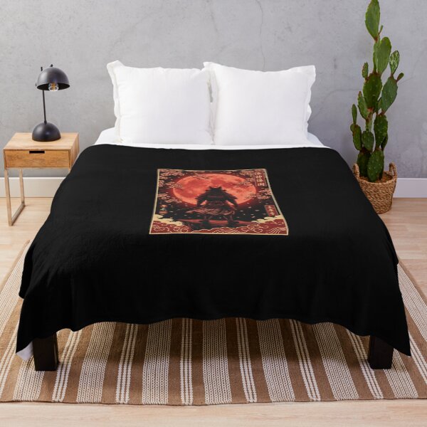Item preview, Samurai Cat Red Moon Sakura – Japanese Valentine Art designed and sold by yaginoie.