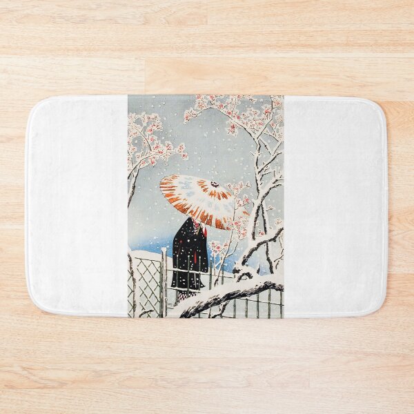 Item preview, Woman with Umbrella in Snow - Hiroaki Takahashi Vintage Print designed and sold by Open Canvas.