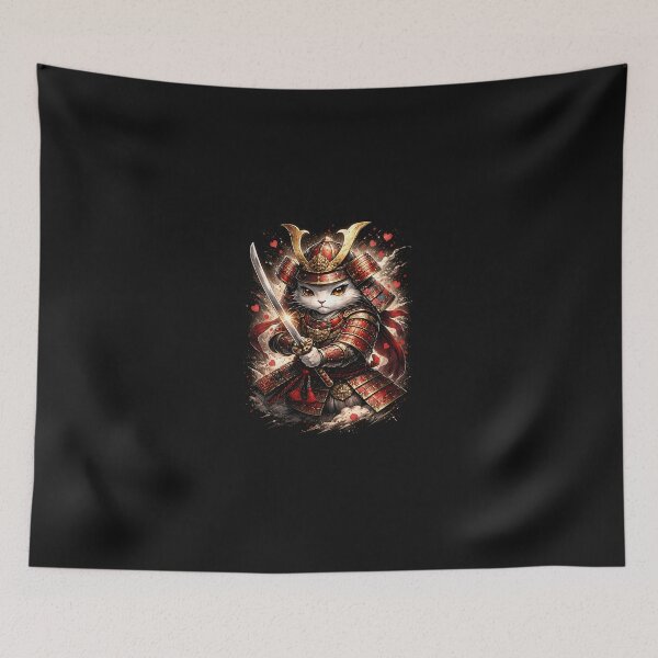 Item preview, Samurai Cat Valentine – Japanese Warrior Cat Love Art designed and sold by yaginoie.