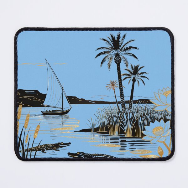 Item preview, River Landscape Illustration with Sailboat designed and sold by Eye Of Horus.