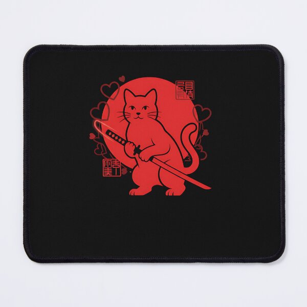 Item preview, Samurai Cat Valentine – Minimal Red Japanese Cat Art  designed and sold by yaginoie.