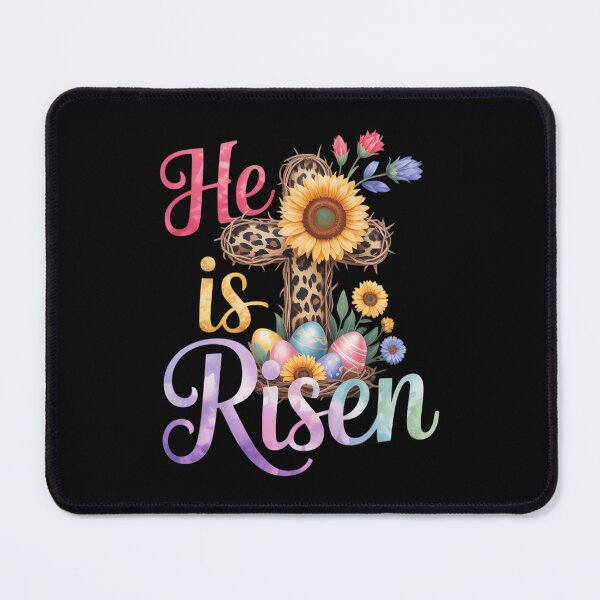 Item preview, He Is Risen Floral Jesus Easter Day Christians Leopard Cross designed and sold by IdunayaStore.