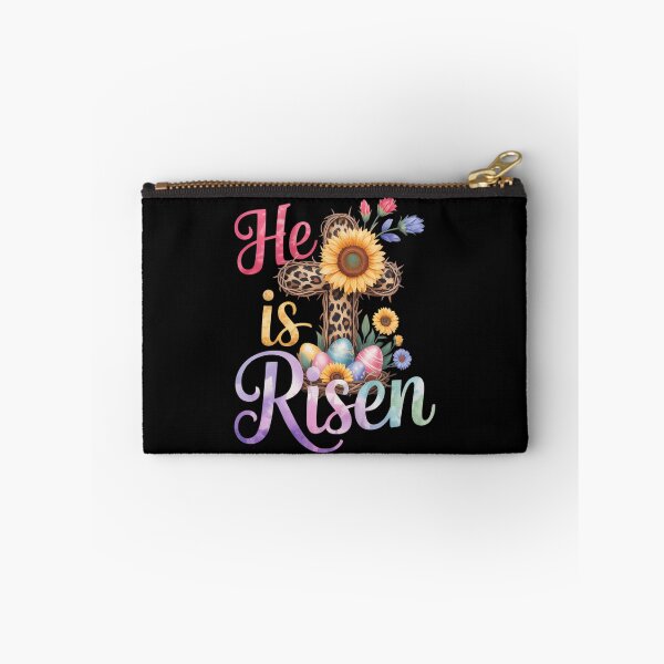 Item preview, He Is Risen Floral Jesus Easter Day Christians Leopard Cross designed and sold by IdunayaStore.