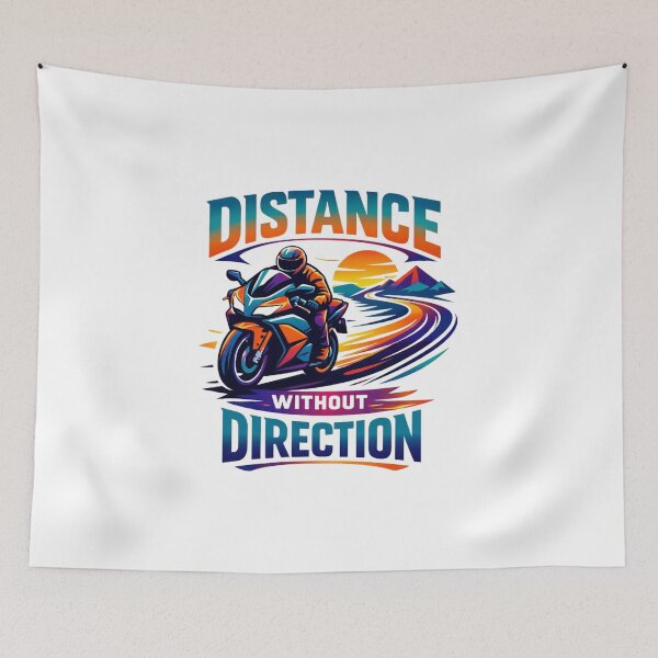 Item preview, Distance Without Direction – Long Distance Touring Motorcycle T-Shirt designed and sold by RMTrendy.