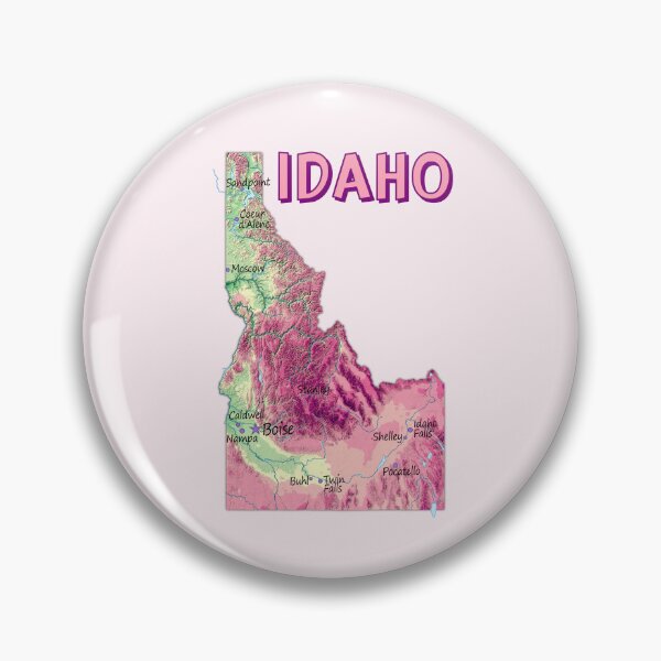 Item preview, Pink Idaho State Topographic Map Art designed and sold by mashmosh.