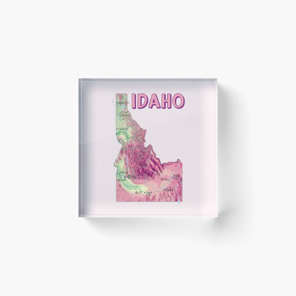 Item preview, Pink Idaho State Topographic Map Art designed and sold by mashmosh.