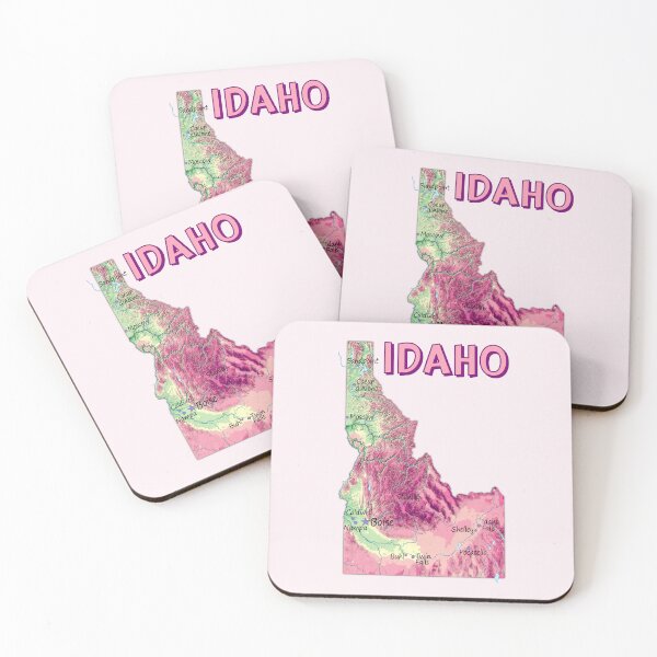 Item preview, Pink Idaho State Topographic Map Art designed and sold by mashmosh.