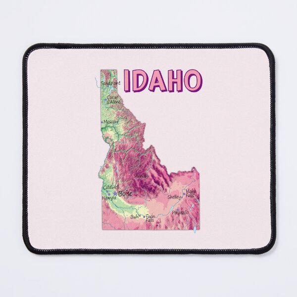 Item preview, Pink Idaho State Topographic Map Art designed and sold by mashmosh.