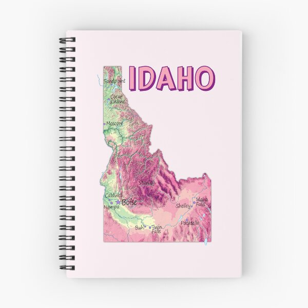 Item preview, Pink Idaho State Topographic Map Art designed and sold by mashmosh.