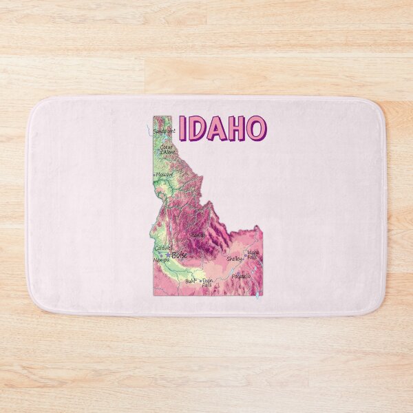 Item preview, Pink Idaho State Topographic Map Art designed and sold by mashmosh.