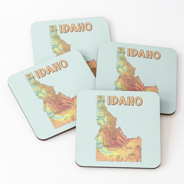 Item preview, Vintage Idaho Topographic Map with City Names designed and sold by mashmosh.