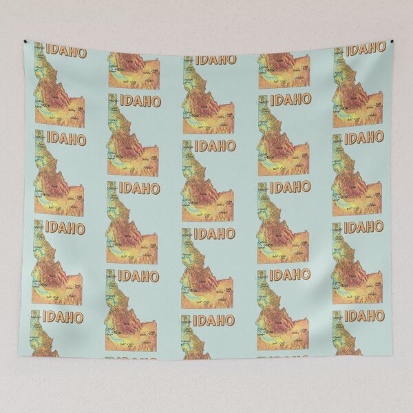 Item preview, Vintage Idaho Topographic Map with City Names designed and sold by mashmosh.
