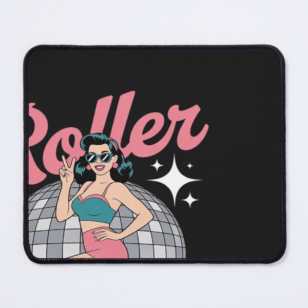 Item preview, Cool Roller Skating Skate Girl 1970s Roller Disco designed and sold by BlueCreator-inc.