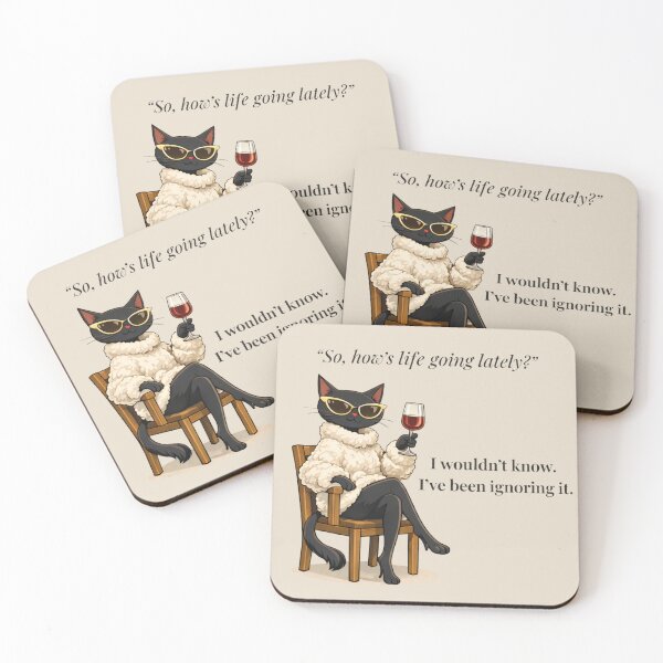 Item preview, I Wouldn’t Know, I’ve Been Ignoring It – Unbothered Black Cat Funny Quote designed and sold by MagicMeow1.
