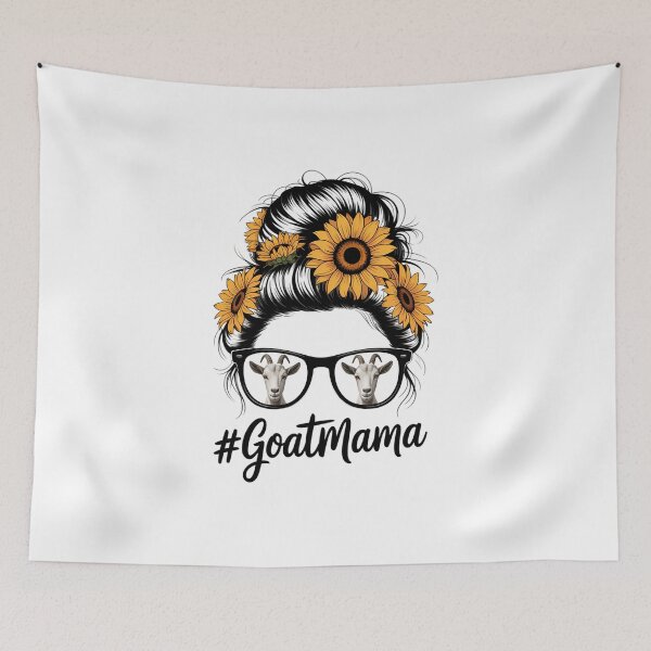 Item preview, Cnubians goat mama messy hair bun sunflower mother day 2026 designed and sold by IdunayaStore.