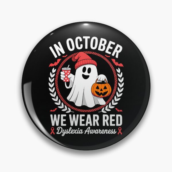 Item preview, October We Wear Red Dyslexia Awareness Month Halloween Ghost designed and sold by IdunayaStore.
