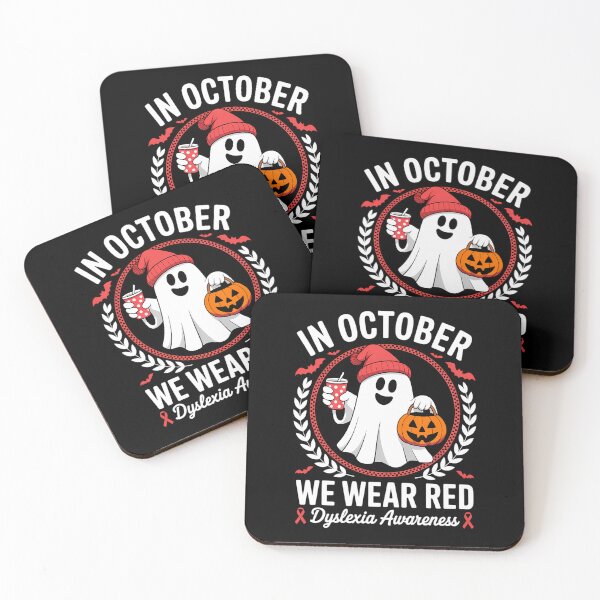 Item preview, October We Wear Red Dyslexia Awareness Month Halloween Ghost designed and sold by IdunayaStore.