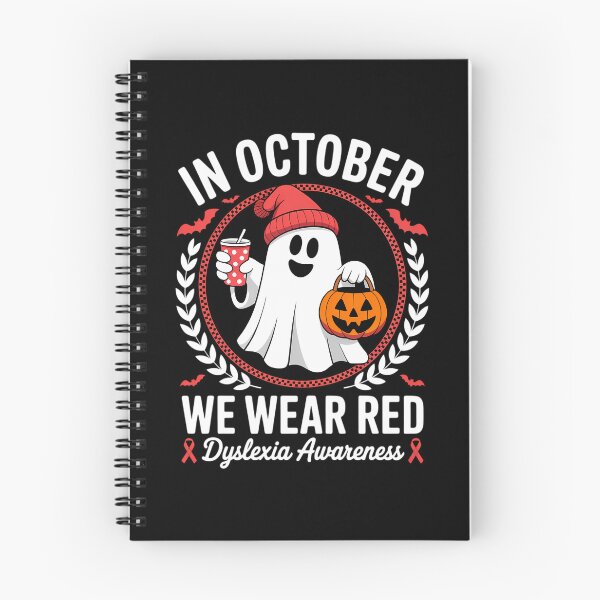 Item preview, October We Wear Red Dyslexia Awareness Month Halloween Ghost designed and sold by IdunayaStore.