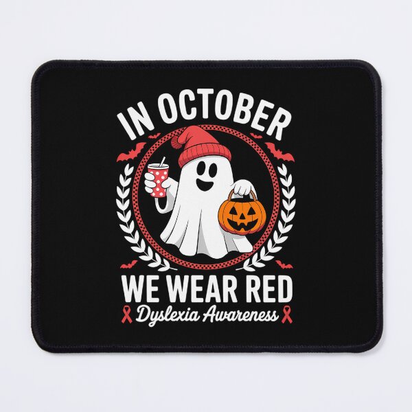 Item preview, October We Wear Red Dyslexia Awareness Month Halloween Ghost designed and sold by IdunayaStore.