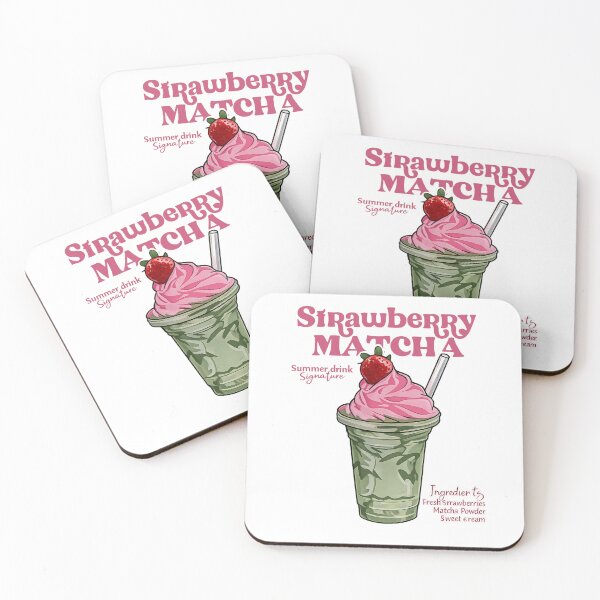 Item preview, Strawberry Matcha — Cute Aesthetic Summer Drink Illustration designed and sold by flowerpower999.