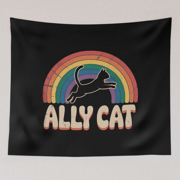 Item preview, Ally cat LGBT Pride Cat designed and sold by cosmicncozyS.