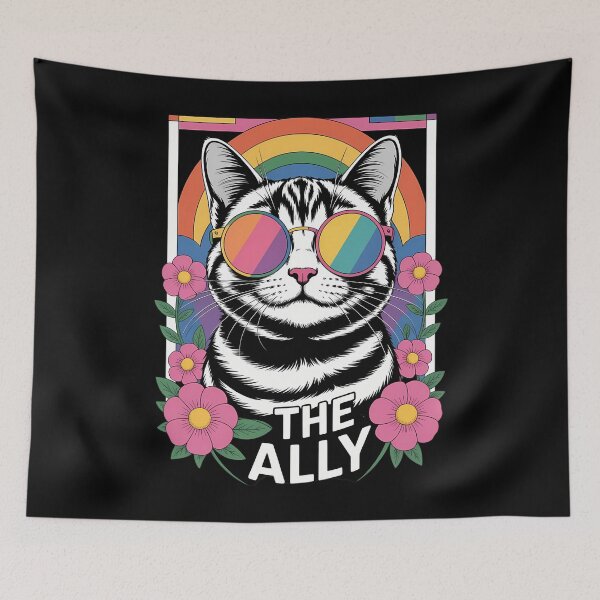 Item preview, Ally Cat Tarot Card LGBT Gay Pride Month Rainbow Flag LGBTQ designed and sold by cosmicncozyS.