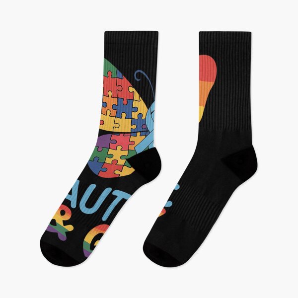 Item preview, Autistic & Gay LGBTQ Pride Flag Butterfly Autism Awareness designed and sold by cosmicncozyS.