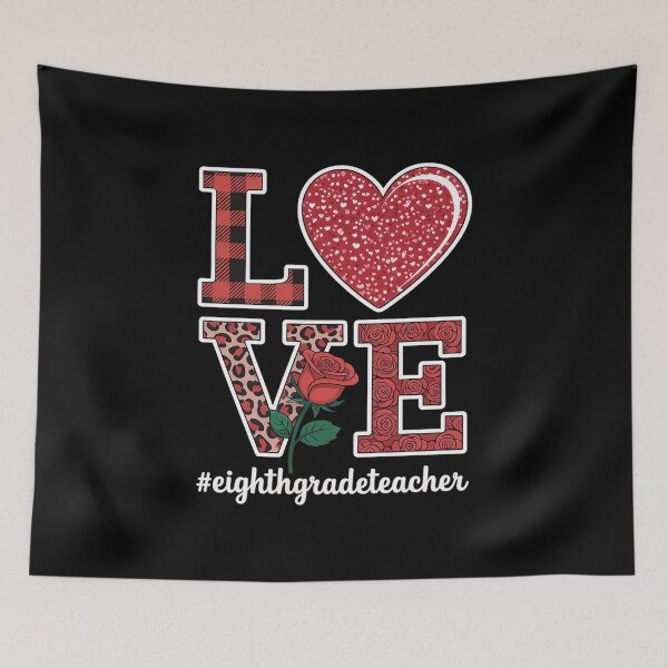 Item preview, Eighth Grade Teacher Valentine Day Love Heart Flower designed and sold by KonopikaaArt.