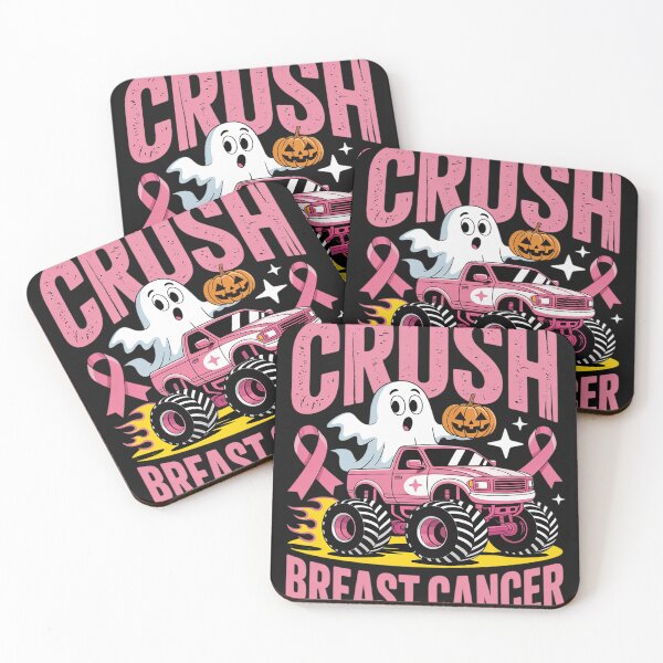 Item preview, Crush Breast Cancer Awareness Monster Truck Halloween designed and sold by Dolostope.