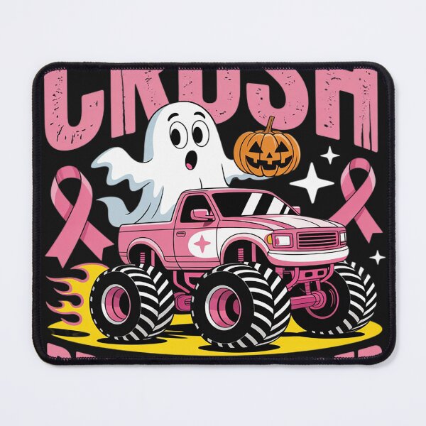 Item preview, Crush Breast Cancer Awareness Monster Truck Halloween designed and sold by Dolostope.