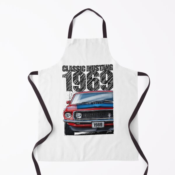 Item preview, 1969 Ford Mustang Mach 1 Red – Classic Muscle Car Front View Illustration designed and sold by Petrolhead T-Shirts and Art.