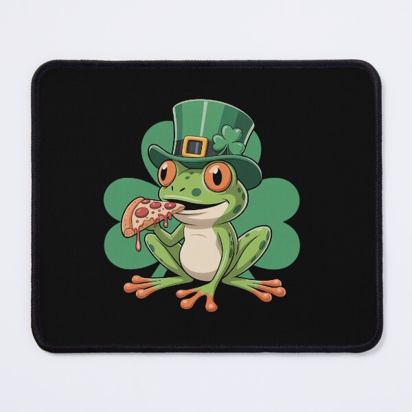 Item preview, Frog Pizza St Patricks Day Irish Shamrock Lucky designed and sold by KonopikaaArt.