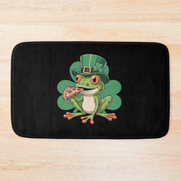 Item preview, Frog Pizza St Patricks Day Irish Shamrock Lucky designed and sold by KonopikaaArt.