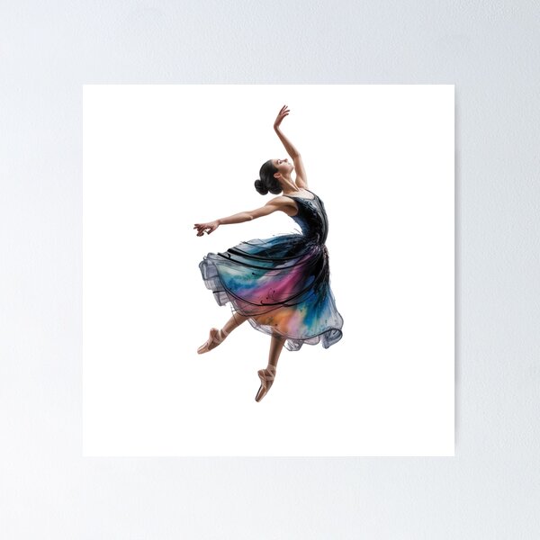 Item preview, Rainbow Watercolor Ballerina Skirt: Elegant illustration of a ballet dancer, a stylish gift for dance lovers. designed and sold by FusiTink.
