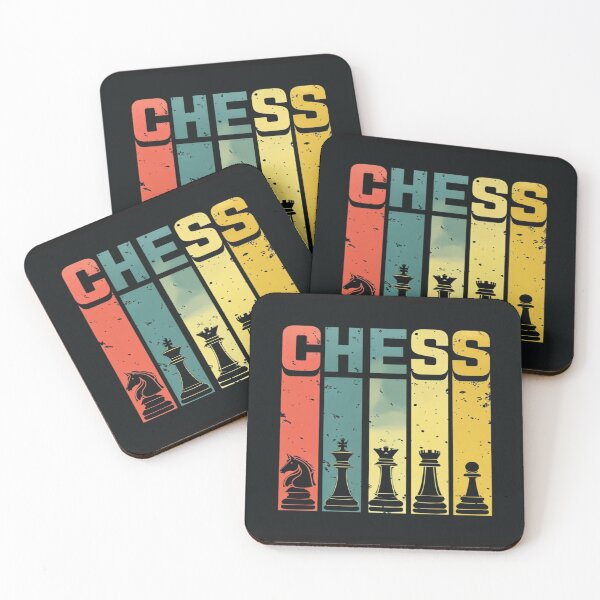 Item preview, Bold Retro Chess Design – Colorful Silhouettes of Knight, King, Queen, Rook & Pawn on Black designed and sold by Bright Nest Studio.