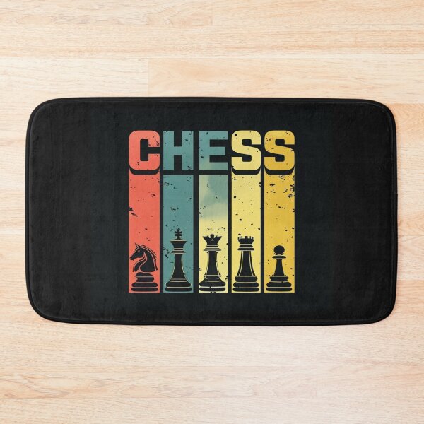 Item preview, Bold Retro Chess Design – Colorful Silhouettes of Knight, King, Queen, Rook & Pawn on Black designed and sold by Bright Nest Studio.
