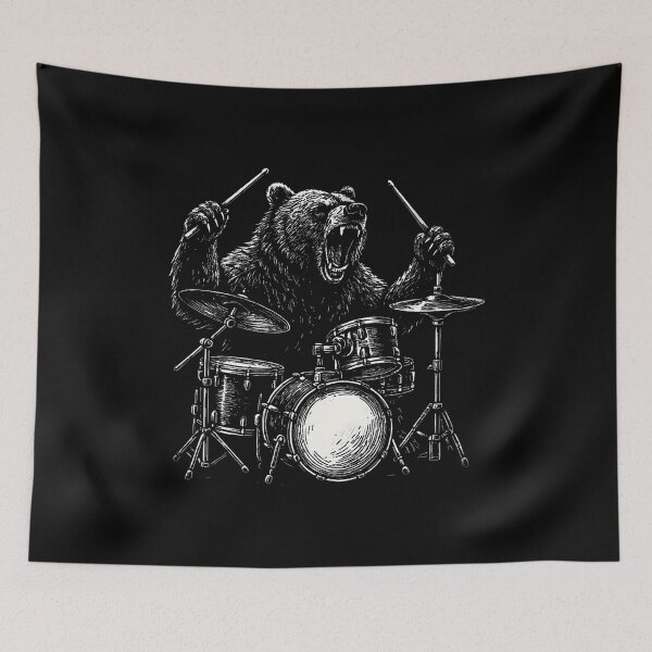 Item preview, Bear Drummer Nature designed and sold by markettathorn.