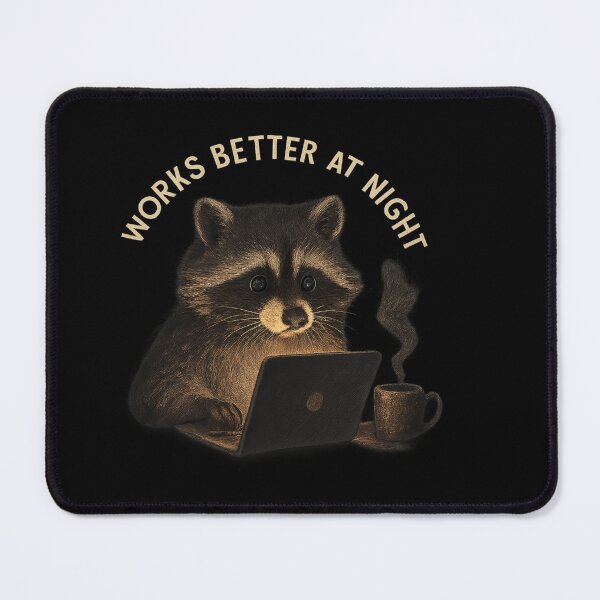 Item preview, Night Owl Raccoon - Works Better at Night designed and sold by MKreative Studio.
