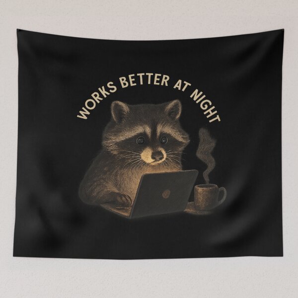 Item preview, Night Owl Raccoon - Works Better at Night designed and sold by MKreative Studio.