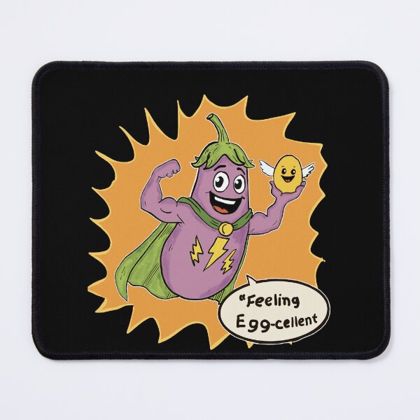 Item preview, Eggplant Superhero Feeling Egg-cellent Funny Food Art designed and sold by Popstudio85.