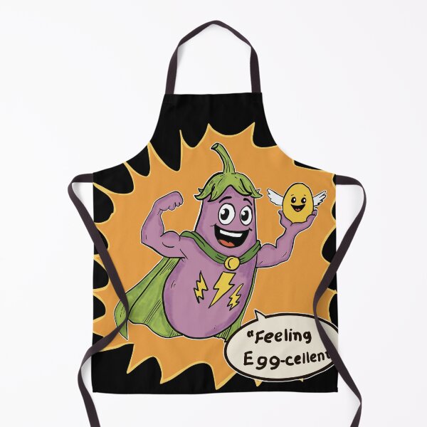 Item preview, Eggplant Superhero Feeling Egg-cellent Funny Food Art designed and sold by Popstudio85.