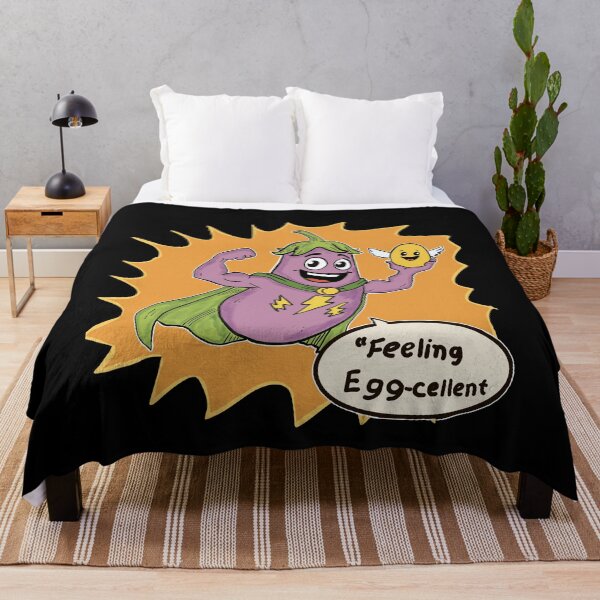 Item preview, Eggplant Superhero Feeling Egg-cellent Funny Food Art designed and sold by Popstudio85.