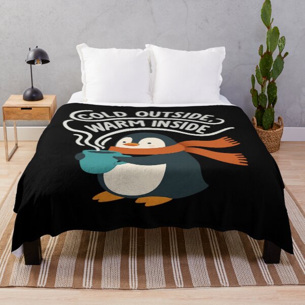 Item preview, Cold Outside Warm Inside - Cozy Penguin Winter Design designed and sold by MKreative Studio.