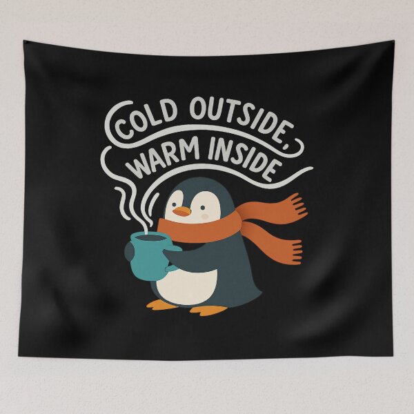 Item preview, Cold Outside Warm Inside - Cozy Penguin Winter Design designed and sold by MKreative Studio.