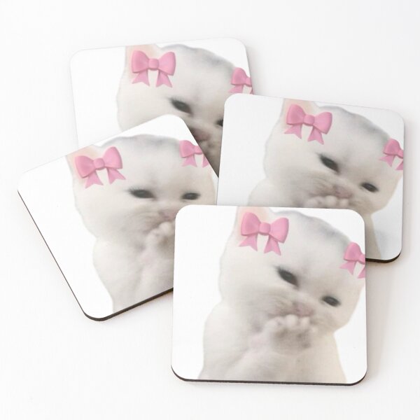 Item preview, Shy Cute Kitten with Pink Bow  designed and sold by FTHStudio.